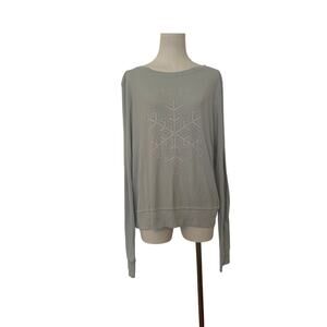 Wildfox Lightweight Light Aqua/Sage Colored Sweatshirt w/Snowflake, Cozy - M